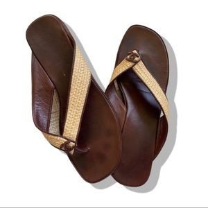 Chanel Raffia Vintage Summer Sandals Slides 41